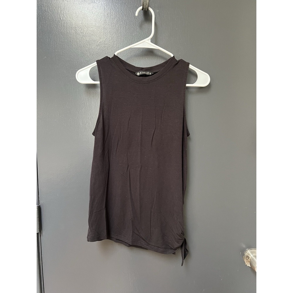 Athleta Cloudlight Asym Side Tie Tank Black #353560 Sz S